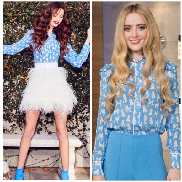 Alice + Olivia Tops - ALICE + OLIVIA Zimmer Poodle Silk Blouse